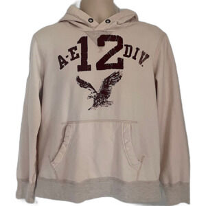 Vintage Y2K American Eagle Flying Eagle Hoodie Sweatshirt Mens M Burgundy/Ivory